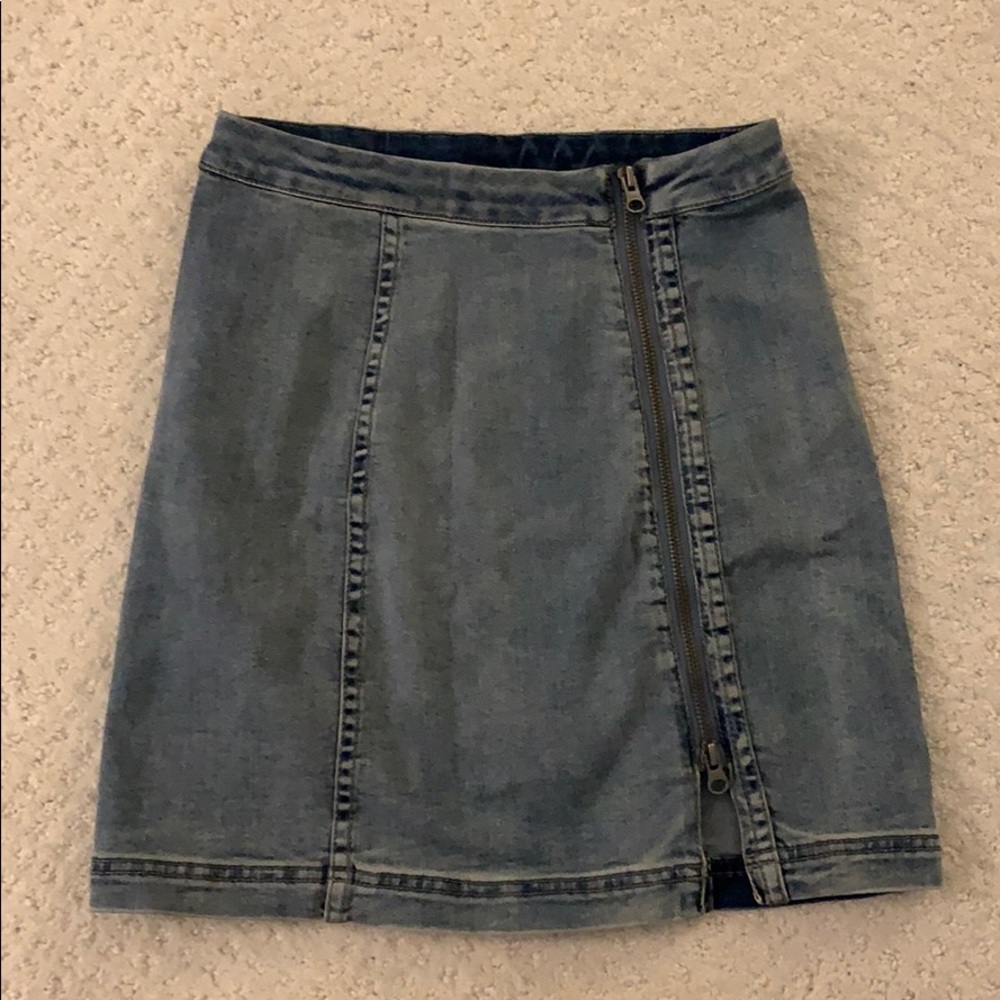 Free People Modern Femme Zip Up Skirt